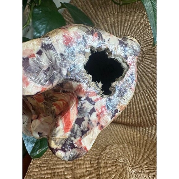 Vintage papier-mâché floral Easter bunny,  coin Bank - Picture 7 of 12
